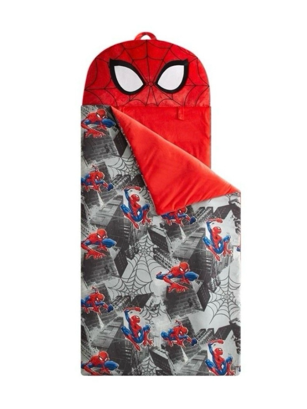 Spider-Man Glow in Dark Kids Sleeping Bag Red Marvel Bedding